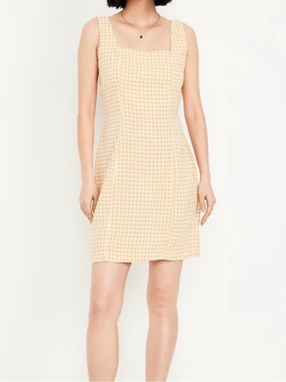 Old Navy Yellow Checkered Dress